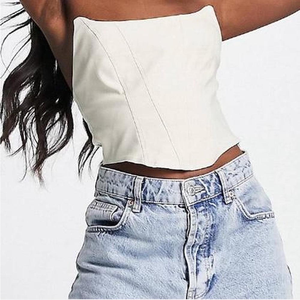 ASOS White Strapless Crop Top